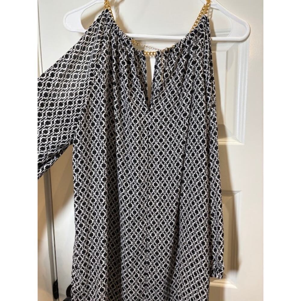 Michael Kors Top with Gold Chain Accents - Womens L - Picture 7 of 8